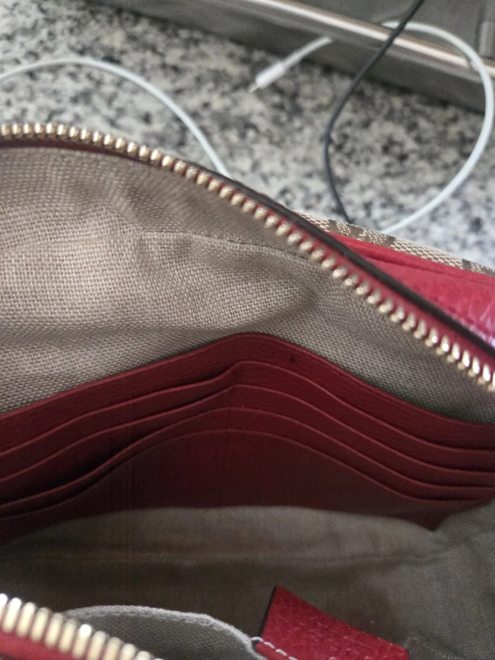 Gucci Red and Beige Canvas Crossbody Bag